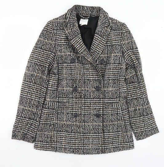 Womens UK Size 6 H&M Black Pea Coat