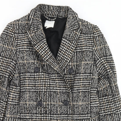 Womens UK Size 6 H&M Black Pea Coat