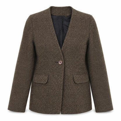 Etam Womens Brown Plaid  Jacket  Size 16  Button