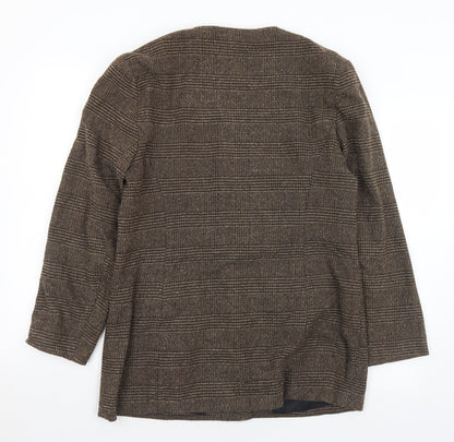 Etam Womens Brown Plaid  Jacket  Size 16  Button