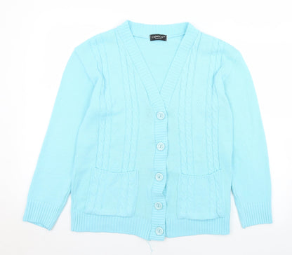 Womens UK Size 10 Choice Blue Cardigan Jumper