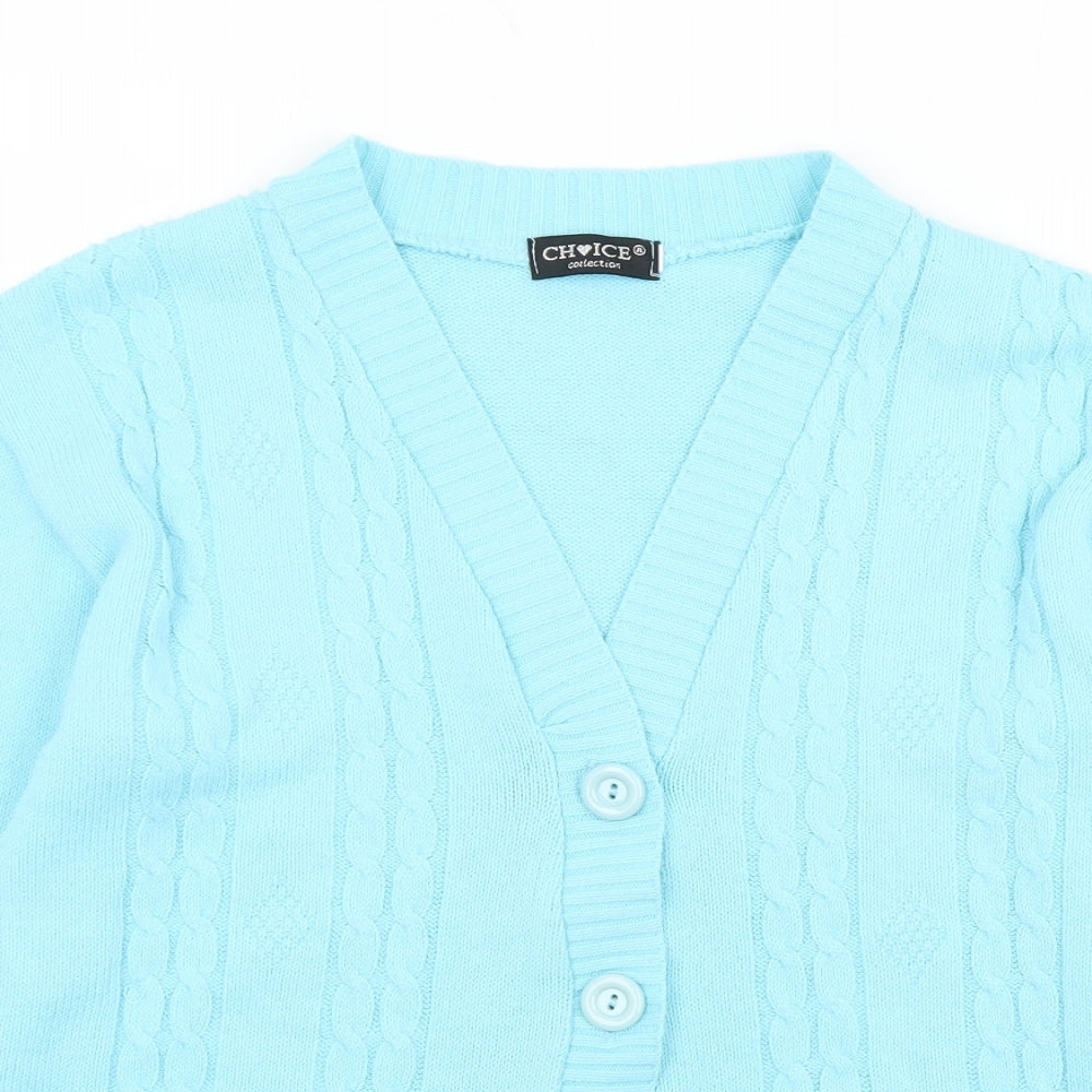 Womens UK Size 10 Choice Blue Cardigan Jumper