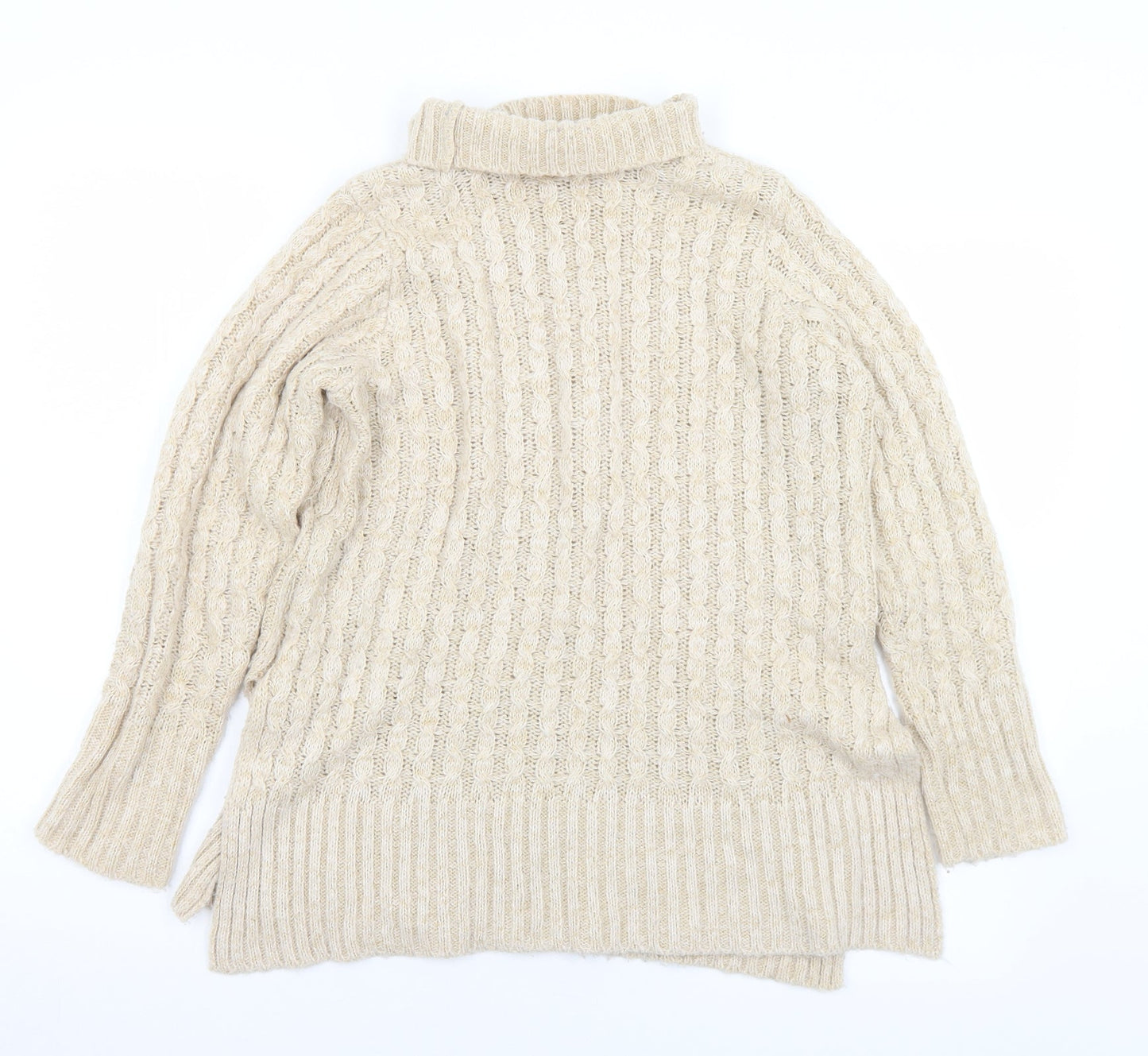 Womens UK Size 10 M&Co Beige Pullover Jumper