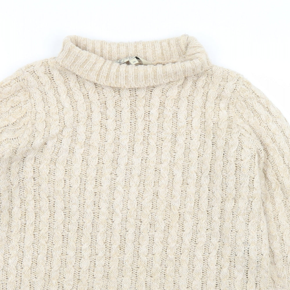 Womens UK Size 10 M&Co Beige Pullover Jumper