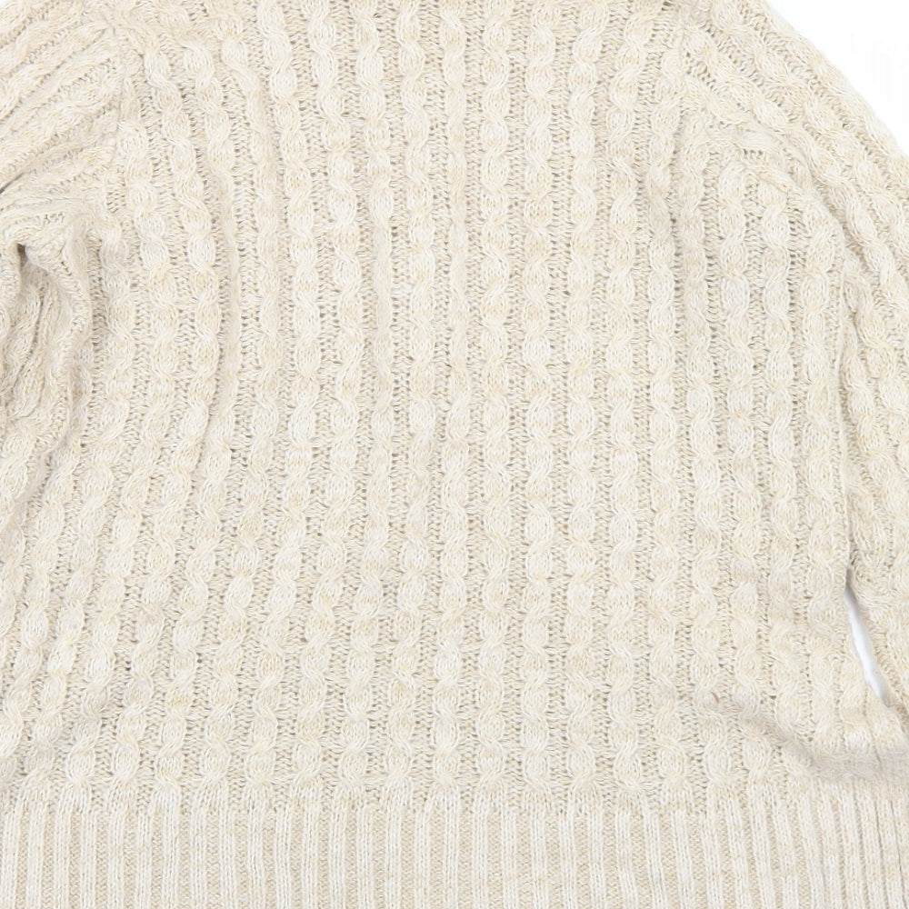 Womens UK Size 10 M&Co Beige Pullover Jumper