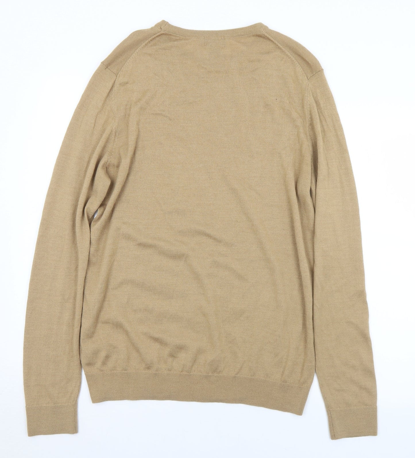 H&M Mens Brown Round Neck  Acrylic Pullover Jumper Size L