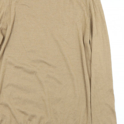 H&M Mens Brown Round Neck  Acrylic Pullover Jumper Size L