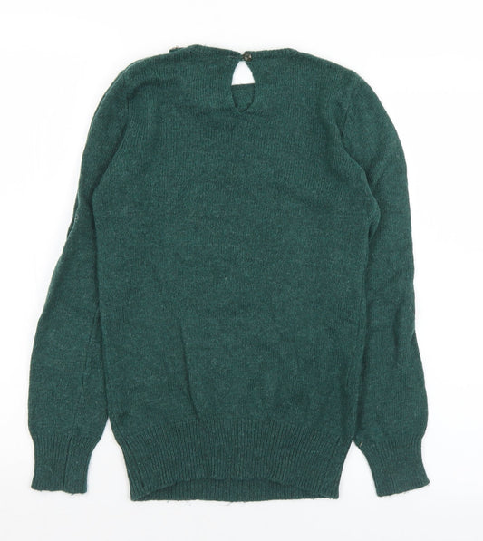 Primark Womens Green Round Neck  Nylon Pullover Jumper Size 6