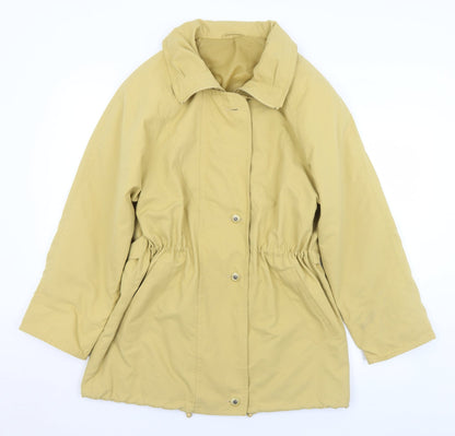 Danni Mac Womens Yellow   Overcoat Coat Size M  Button - M/L
