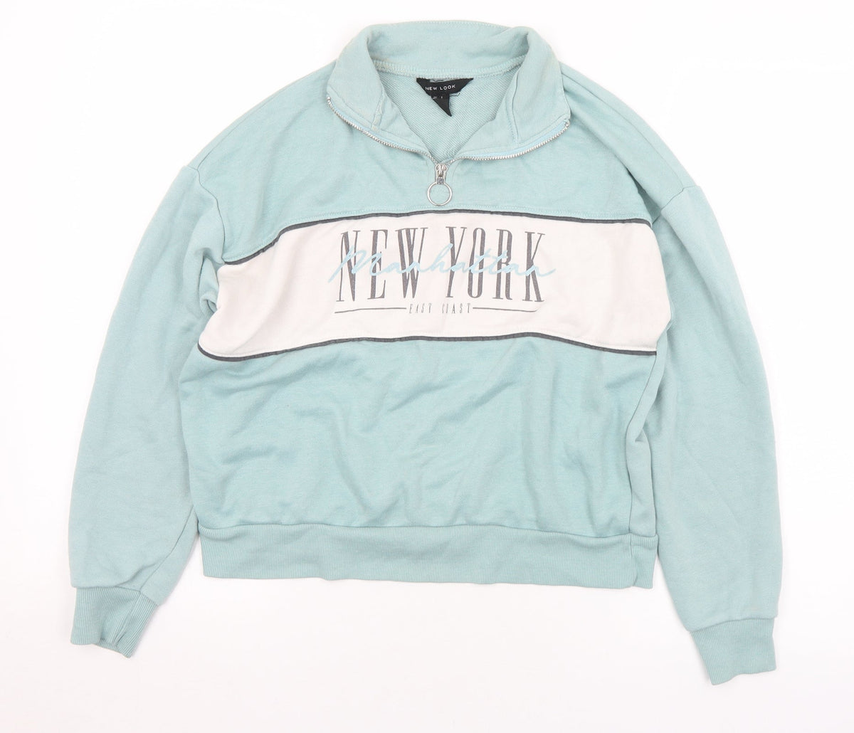 New Look Womens Green  Polyester Pullover Sweatshirt Size 6   - New York