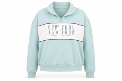 New Look Womens Green  Polyester Pullover Sweatshirt Size 6   - New York