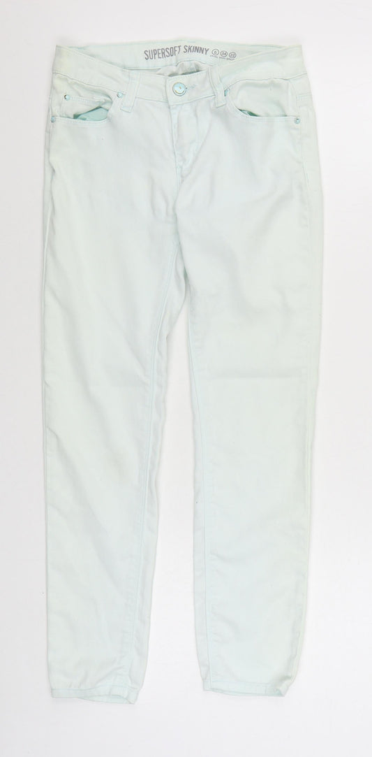 Denim & Co. Womens Blue  Cotton Skinny Jeans Size 6 L25 in Regular Zip