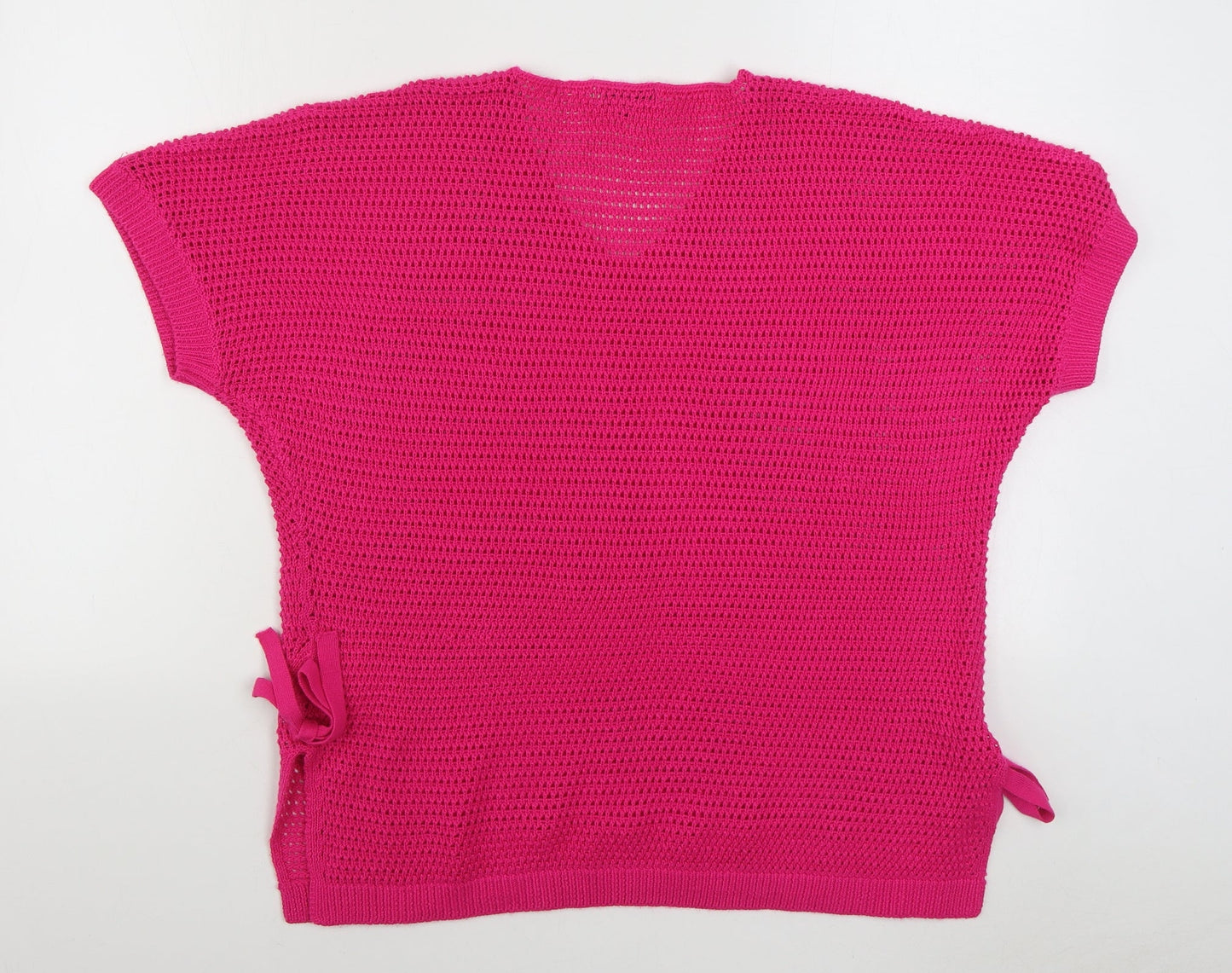 F&F Womens Pink V-Neck  Acrylic Pullover Jumper Size 16