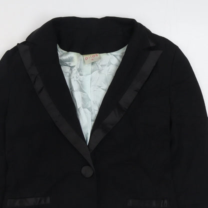 Pilot Womens Black   Jacket Blazer Size 12  Button