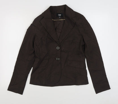Yen Womens Brown   Jacket Blazer Size 10  Button