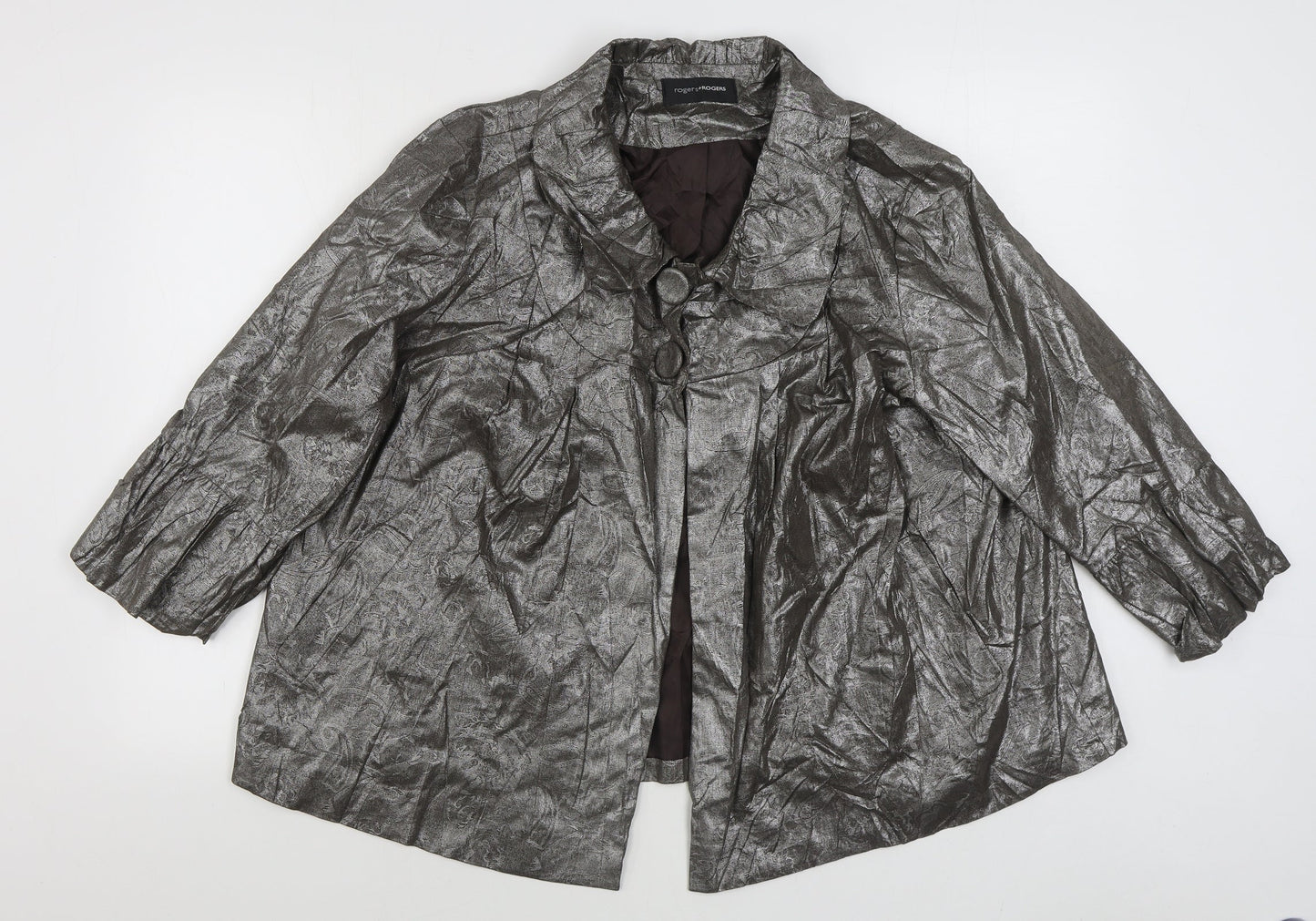 Rogers + Rogers Womens Silver   Jacket  Size 20  Button