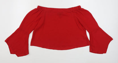 Womens UK Size 10 New Look Red Basic Blouse