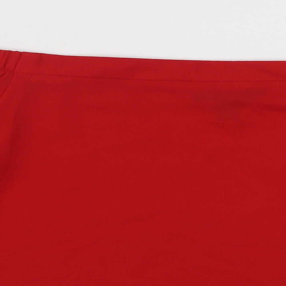 Womens UK Size 10 New Look Red Basic Blouse