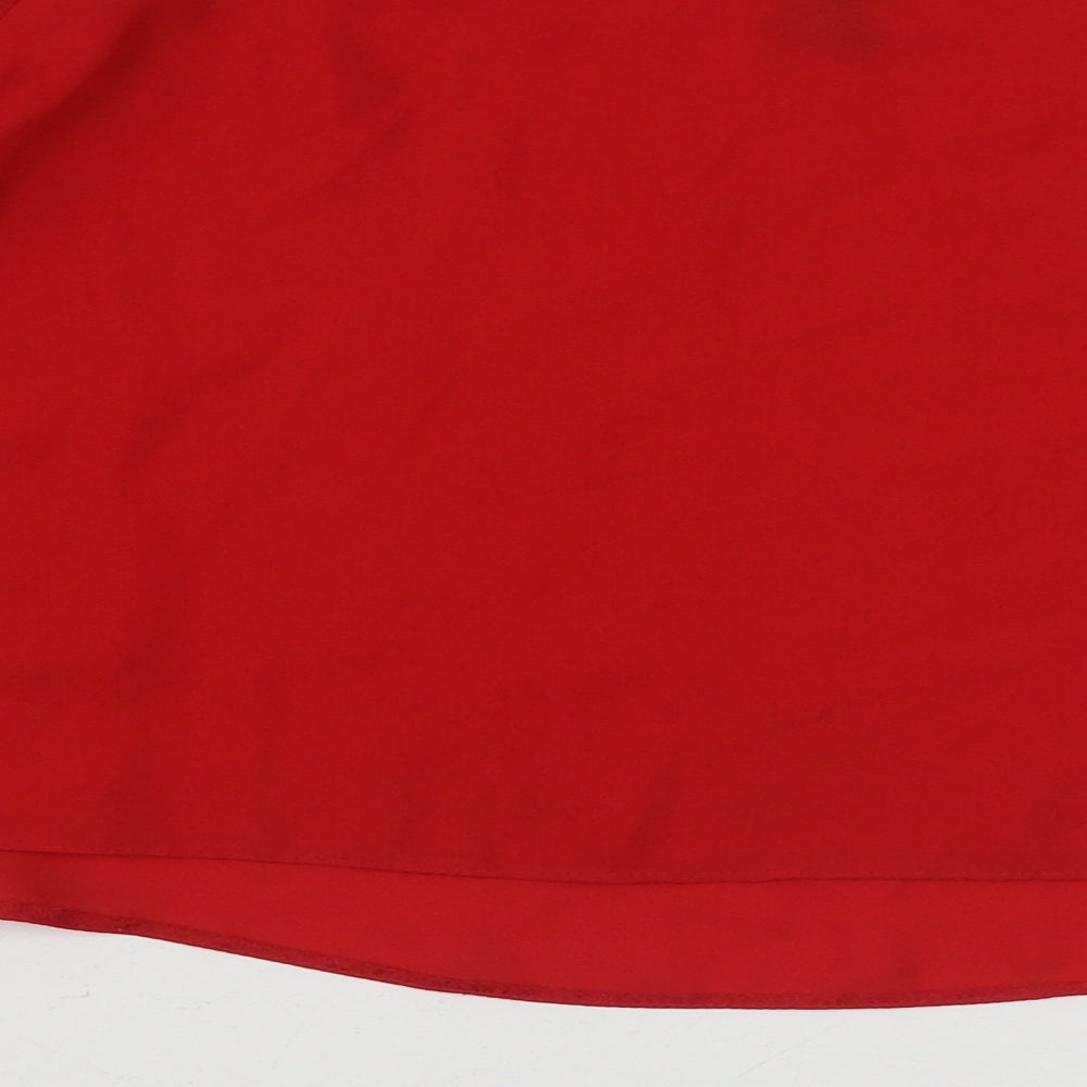 Womens UK Size 10 New Look Red Basic Blouse