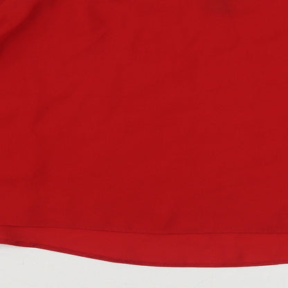 Womens UK Size 10 New Look Red Basic Blouse