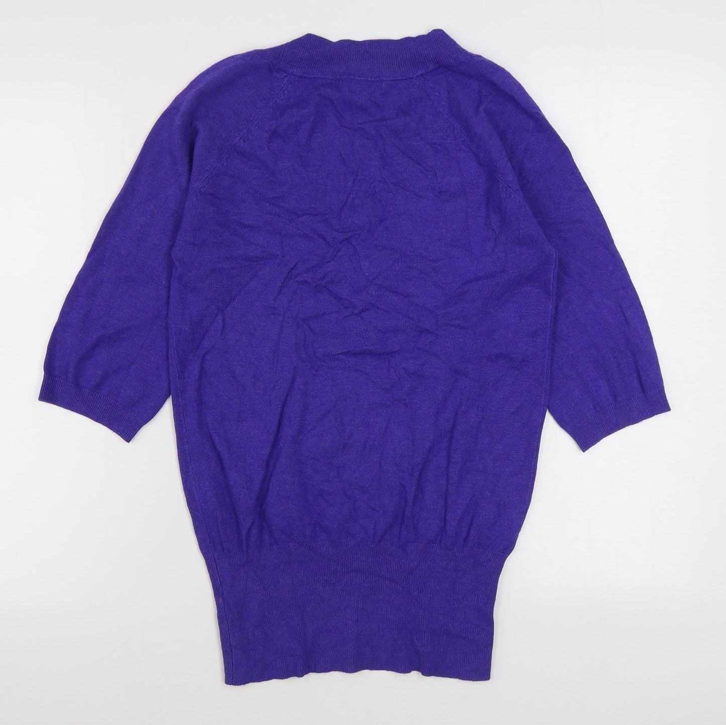 George Womens Purple V-Neck  Viscose Pullover Jumper Size 10
