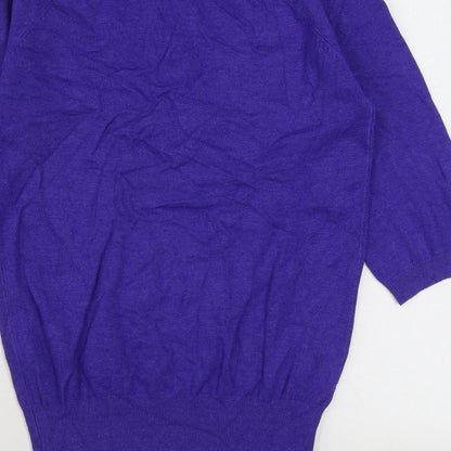 George Womens Purple V-Neck  Viscose Pullover Jumper Size 10