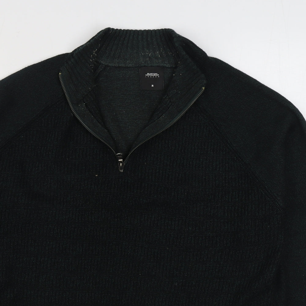 Burton Mens Green V-Neck  Acrylic Pullover Jumper Size M