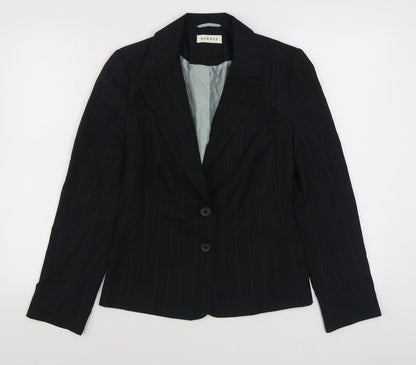 George Womens Black Striped  Jacket Blazer Size 10  Button