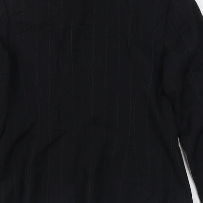 George Womens Black Striped  Jacket Blazer Size 10  Button