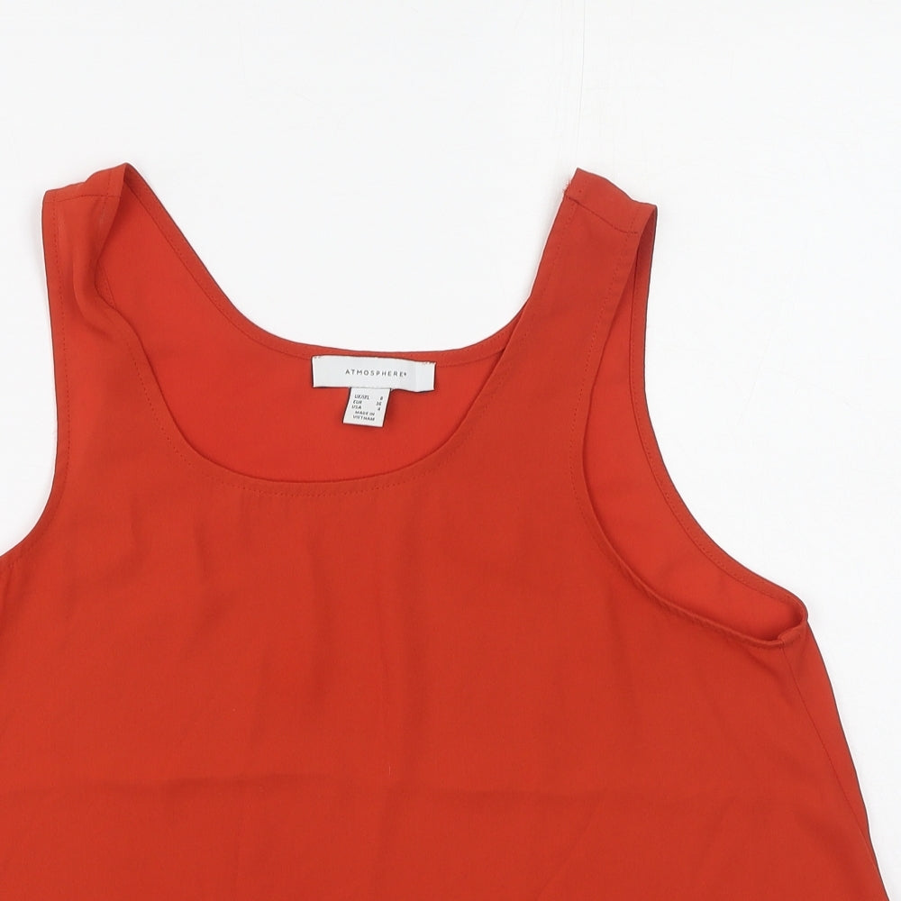 Primark  Womens Orange  Polyester Camisole Blouse Size 8 Round Neck