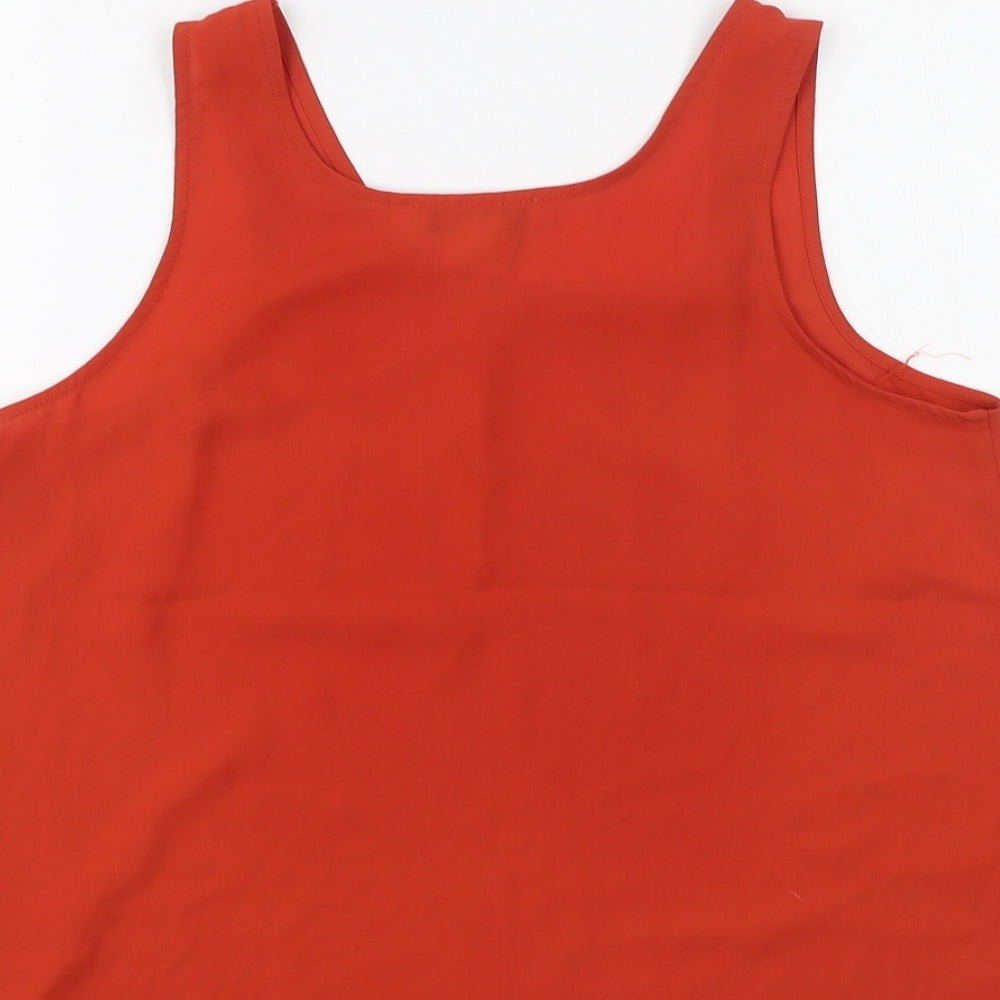 Primark  Womens Orange  Polyester Camisole Blouse Size 8 Round Neck