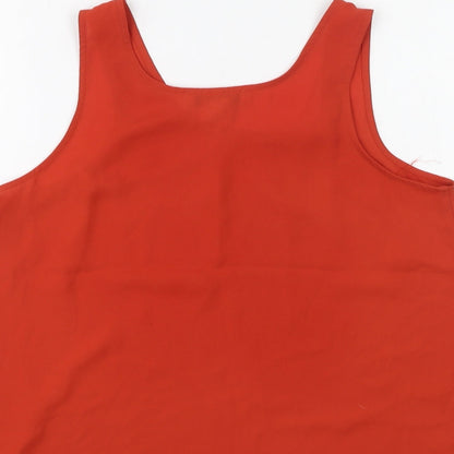 Primark  Womens Orange  Polyester Camisole Blouse Size 8 Round Neck