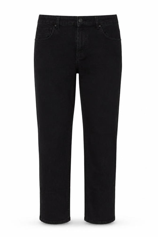 Dunnes Womens Black  Cotton Straight Jeans Size 36 L25 in Regular