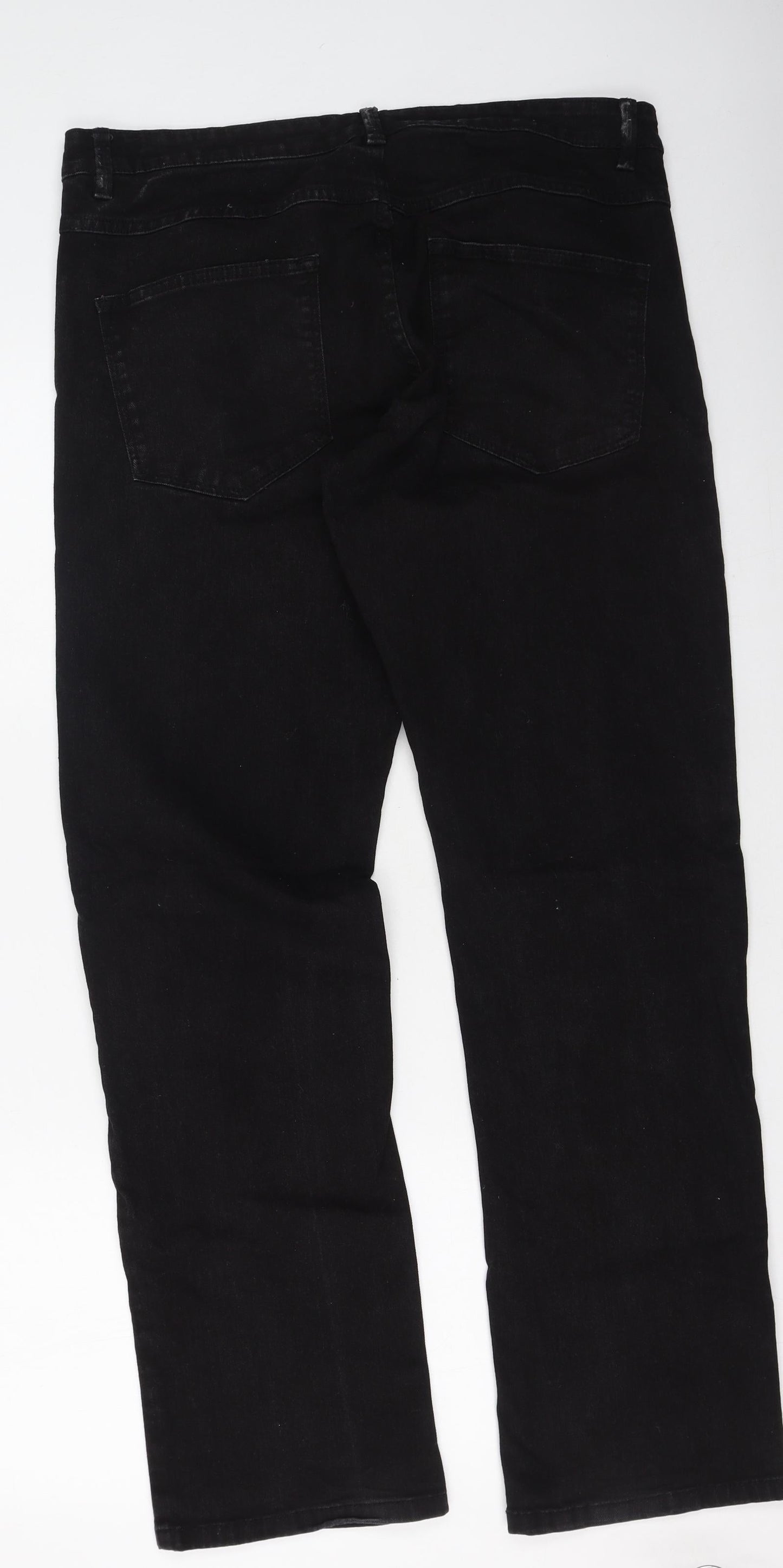 Dunnes Stores Womens Black  Cotton Straight Jeans Size 36 L25 in Regular