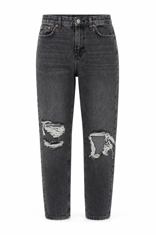 Womens UK Size 26 Topshop Regular Fit Mom Grey Jeans