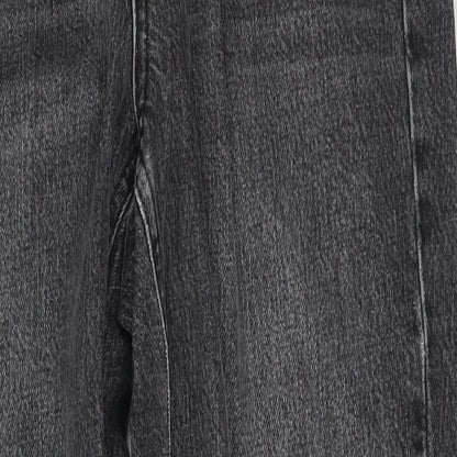 Topshop Womens Grey  Cotton Mom Jeans Size 26 L28 in Regular