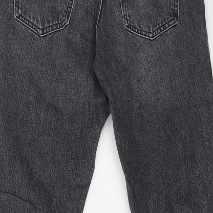Topshop Womens Grey  Cotton Mom Jeans Size 26 L28 in Regular