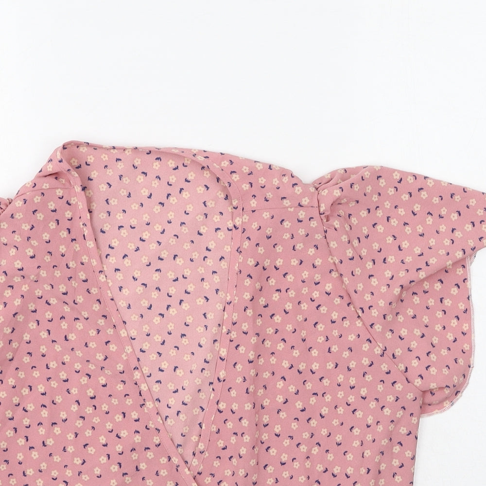 Womens UK Size M Preworn Pink Basic Blouse