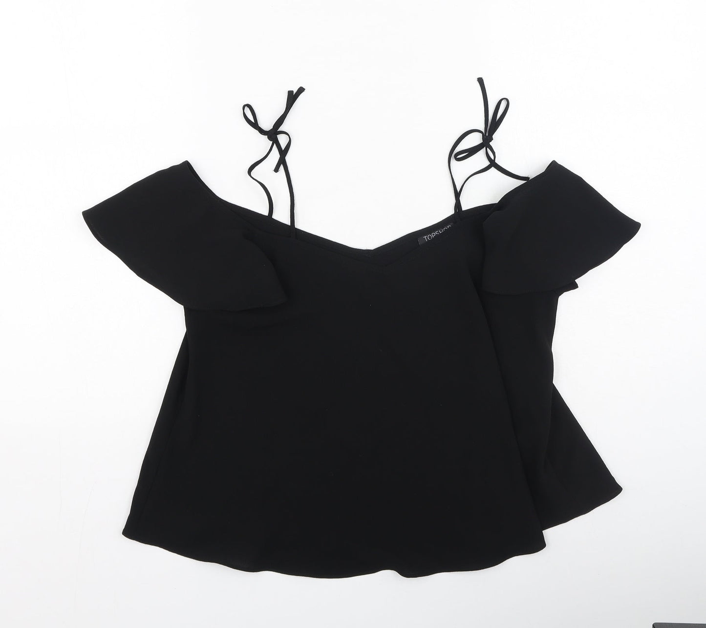 Womens UK Size 8 Topshop Black Basic Blouse