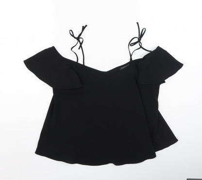 Womens UK Size 8 Topshop Black Basic Blouse