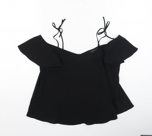 Womens UK Size 8 Topshop Black Basic Blouse