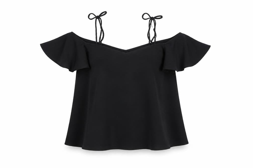 Womens UK Size 8 Topshop Black Basic Blouse