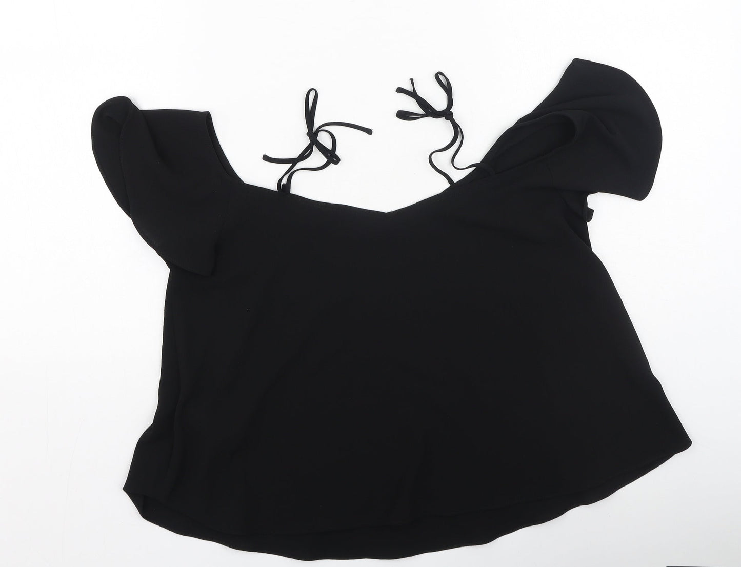 Womens UK Size 8 Topshop Black Basic Blouse