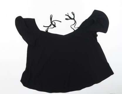 Womens UK Size 8 Topshop Black Basic Blouse
