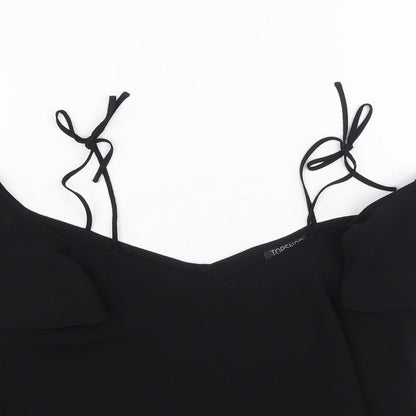 Womens UK Size 8 Topshop Black Basic Blouse