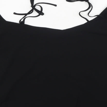 Womens UK Size 8 Topshop Black Basic Blouse