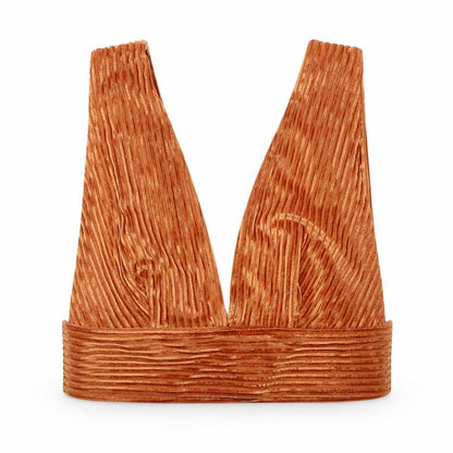 SBetro Womens Orange  Polyester Cropped Tank Size S V-Neck