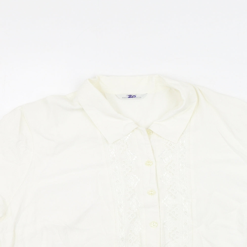Womens UK Size 20 Marks and Spencer Ivory Basic Button-Up