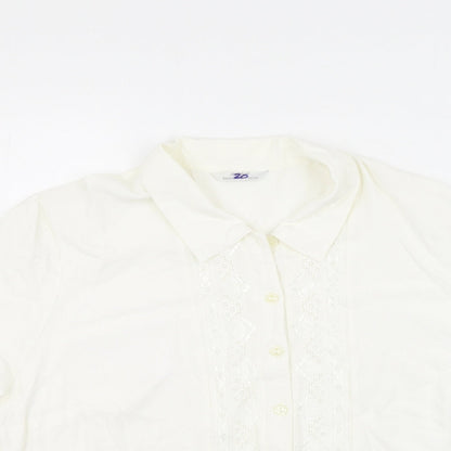 Womens UK Size 20 Marks and Spencer Ivory Basic Button-Up