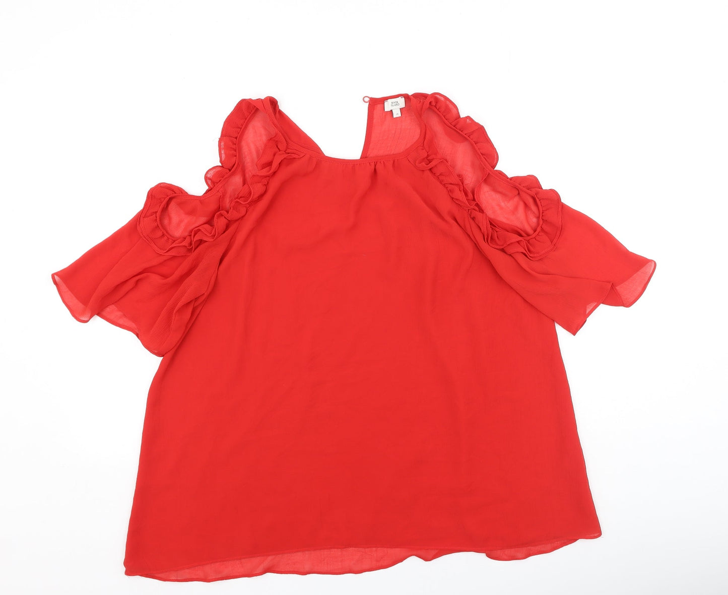 Womens UK Size 14 River Island Red Basic Blouse